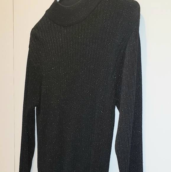 Talbots Petite Black Sparkle Sweater - Picture 4 of 5